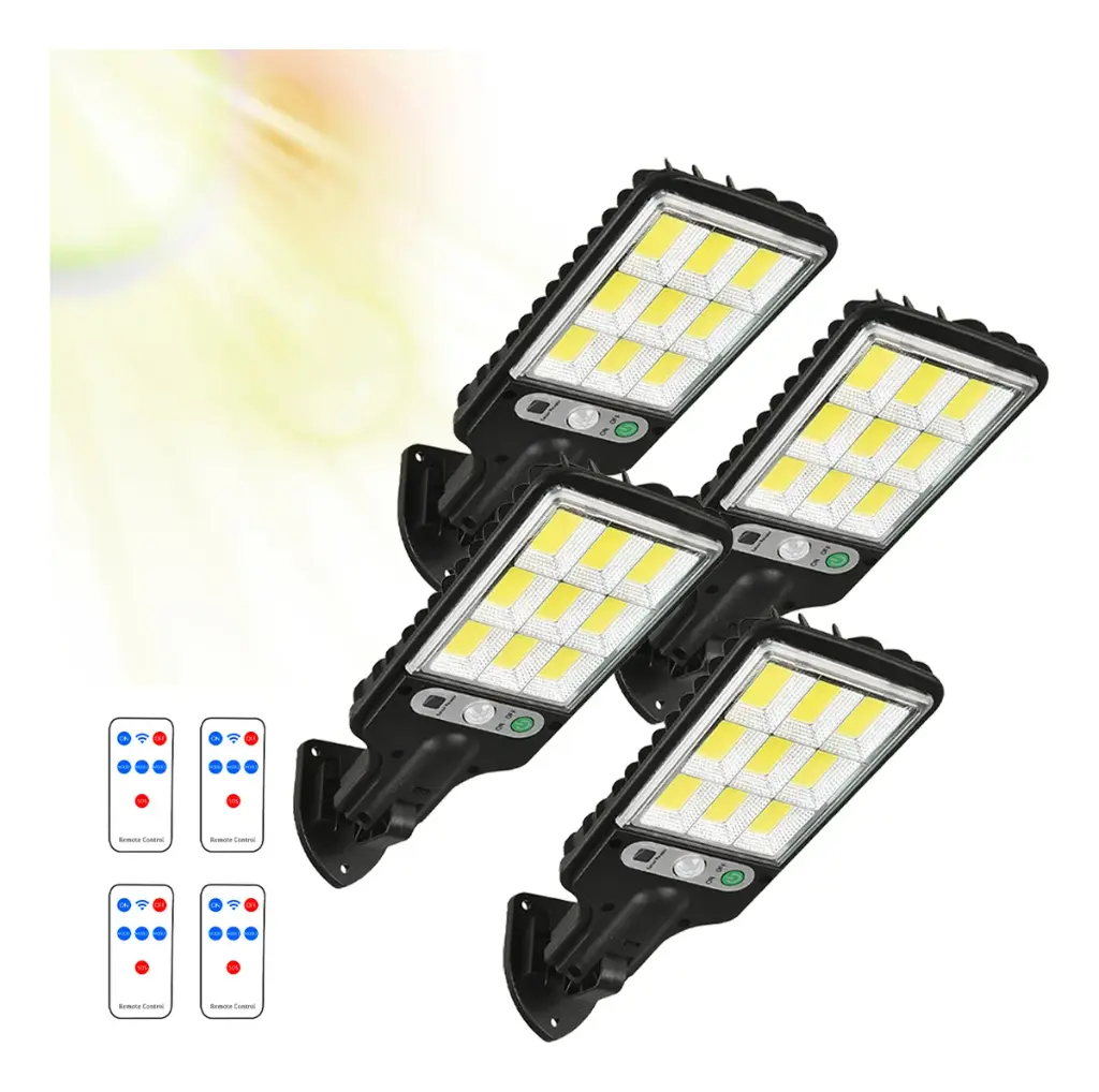 4pack De Luz Solar Mazorca Al Aire Libre Super Brillante Lám 3 Modos De Luz Con Sensor De Cuerpo Humano, Resistente Al Agua Ip67 Lámpara Solar Recargable Led Luz Impermeable 
