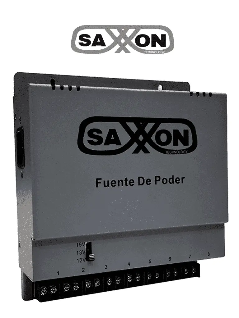 SAXXON ENERGIA PSU1208A - Fuente de poder Regulable Metálica/ Conexión de Hasta 8 Canales/ Voltaje de Ajuste 