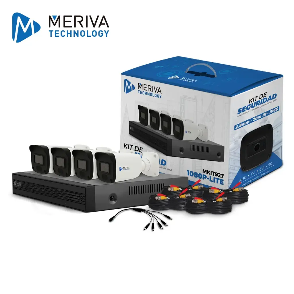 [AH04AMER23] KIT 4X4 MKIT927 INCLUYE 1 DVR 4CH MXVR-4004A 1080P-LITE + 4 CÁMARAS BULLET 1080P 2MP