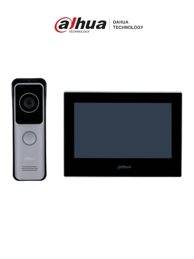[DAHUA KTW02] Kit de Videoportero IP Wifi/ Monitor de 7 Pulgadas Wifi/ 6&1 E&S de Alarma/ Soporta DAHUA KTW02