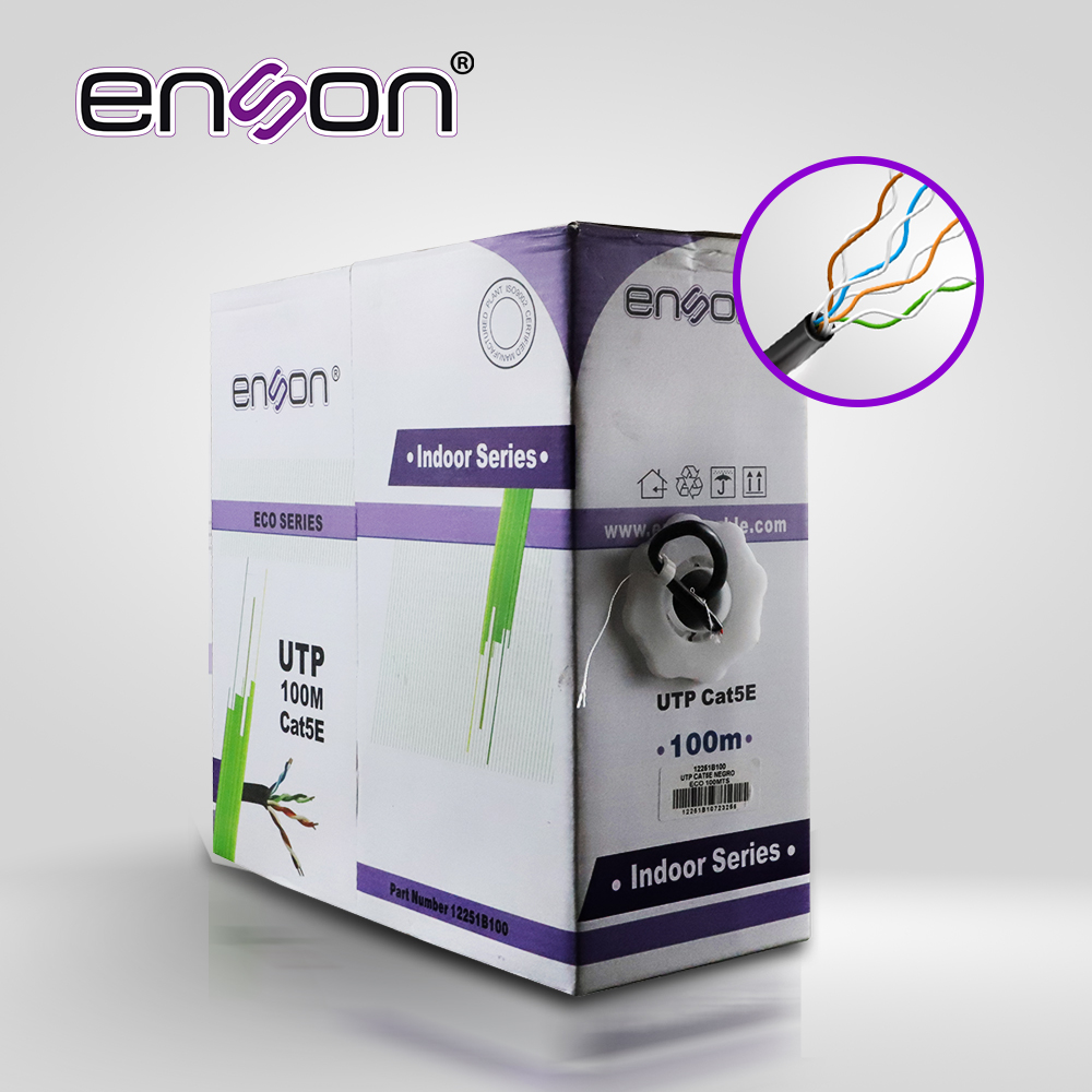 [TSN-CB02BENS01] Cable UTP Cat5e Enson 12251B100, bobina 100 m negro