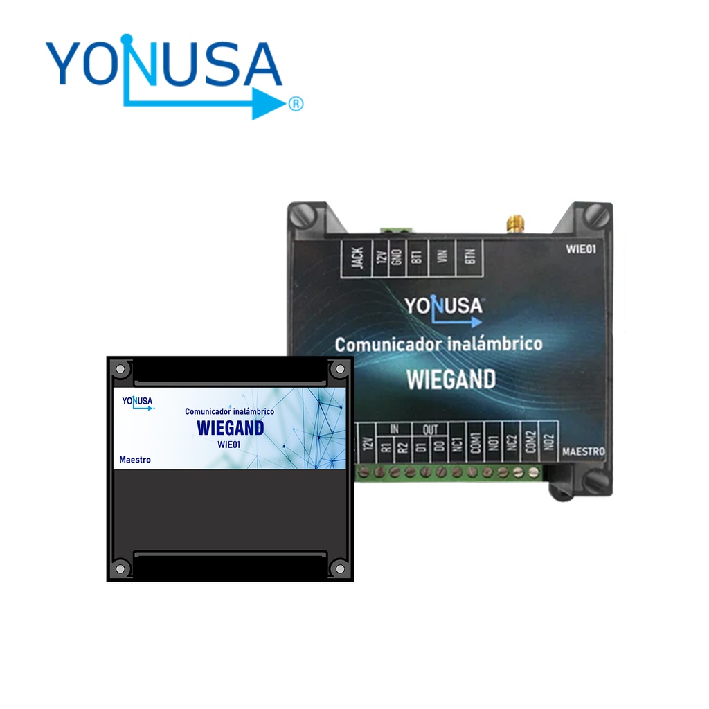 Kit Comunicador Inalámbrico Wiegand WIE01 Yonusa con Emisor y Receptor. con Protocolo de KIT WIE01