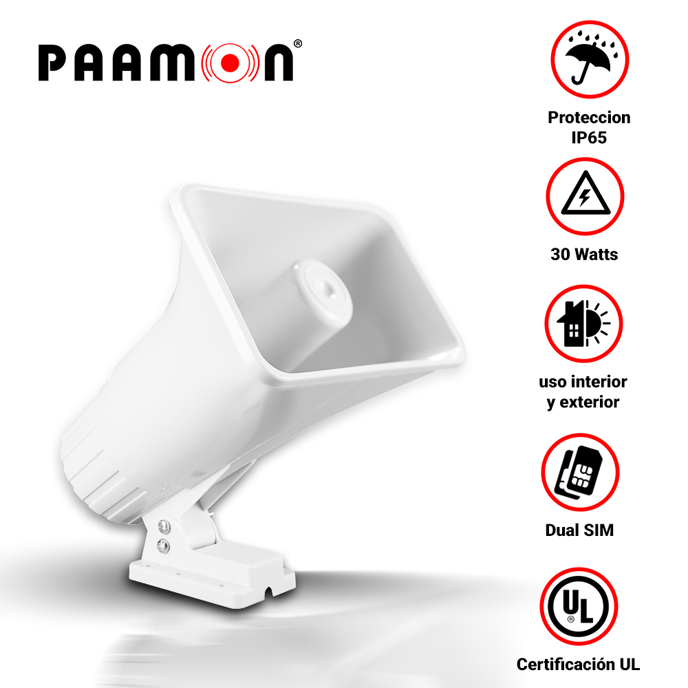 [TSN-AM721PAM03] Sirena 30WATTS Paamon PAM-SRE30W Doble Tono Alambrica