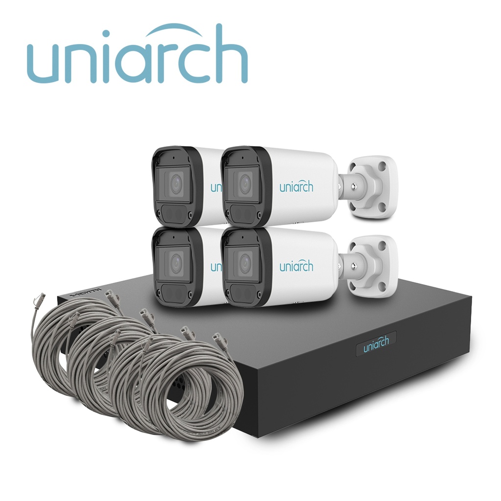 [TSN-AV04AUNI01] Kit Uniarch IP Bullet 2MP KIT-IPC-B122-APF28K-1NVR-104S3-P4-ECO