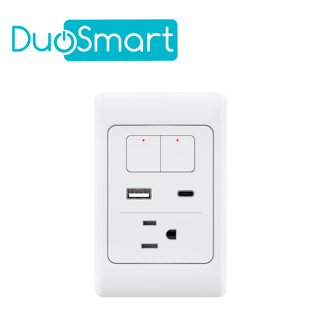 Apagador y Contacto Tomacorriente DuoSmart A70
