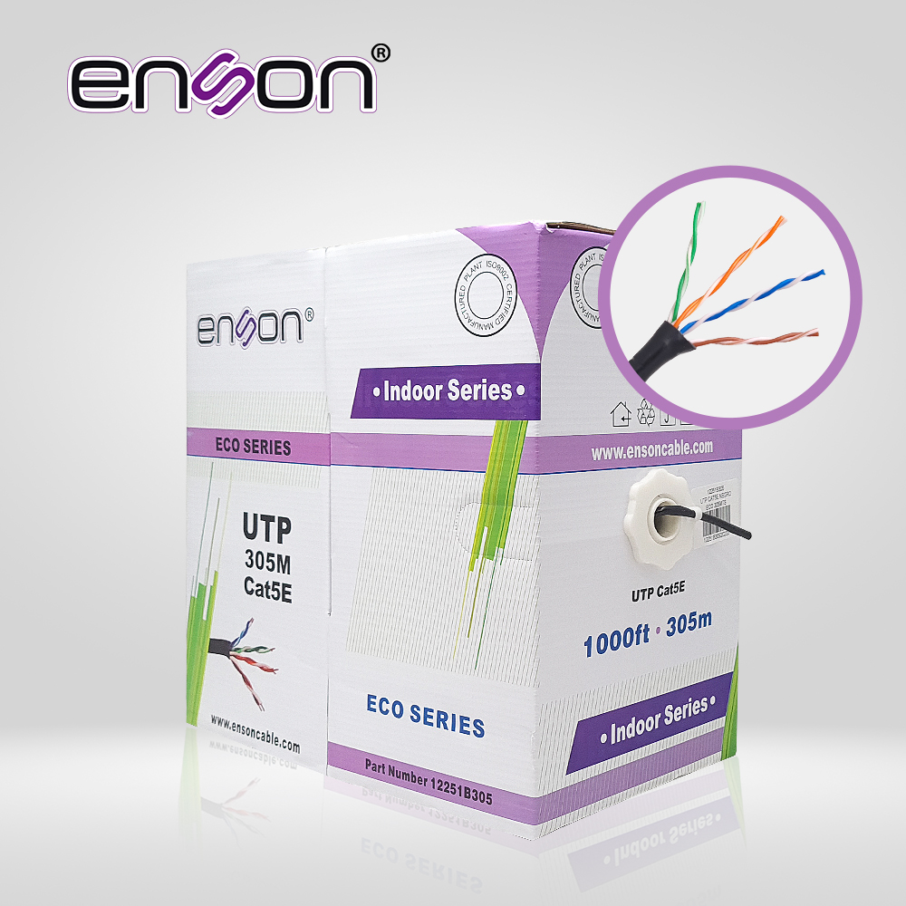 [TSN-CB02BENS02] Cable UTP CAT5E Enson 12251B305 Serie Eco Calibe 24 Awg Cca Bobina de 305 Metros Forro