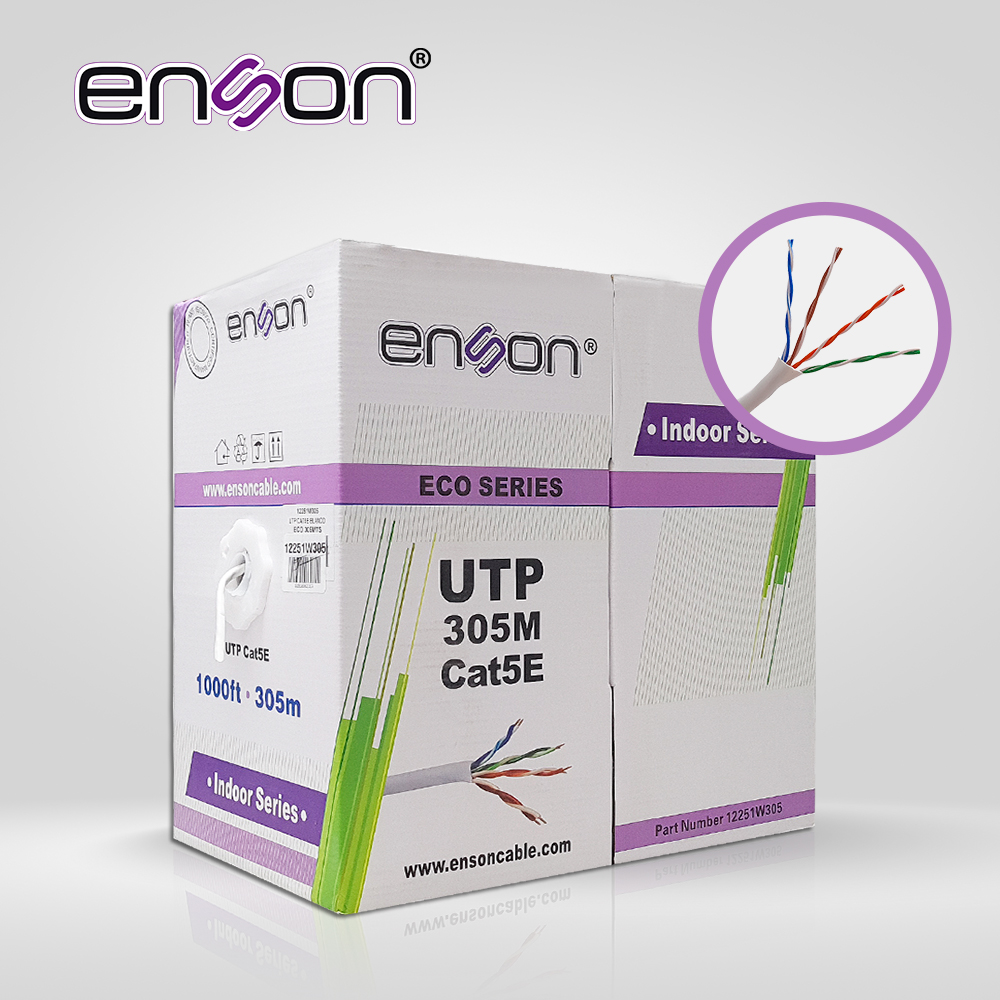 [TSN-CB02BENS03] Cable UTP CAT5E Enson 12251W305 Serie Eco Calibe 24 Awg Cca Bobina de 305 Metros Forro