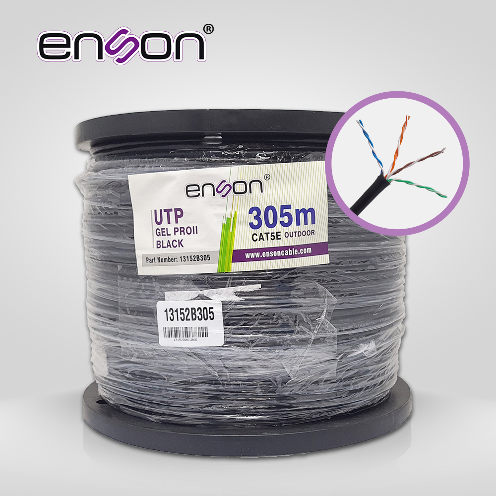 Cable UTP CAT5E Enson 13152B305 Serie PRO-II C Gel Calibe 24 Awg 100% Cobre Bobina de 305