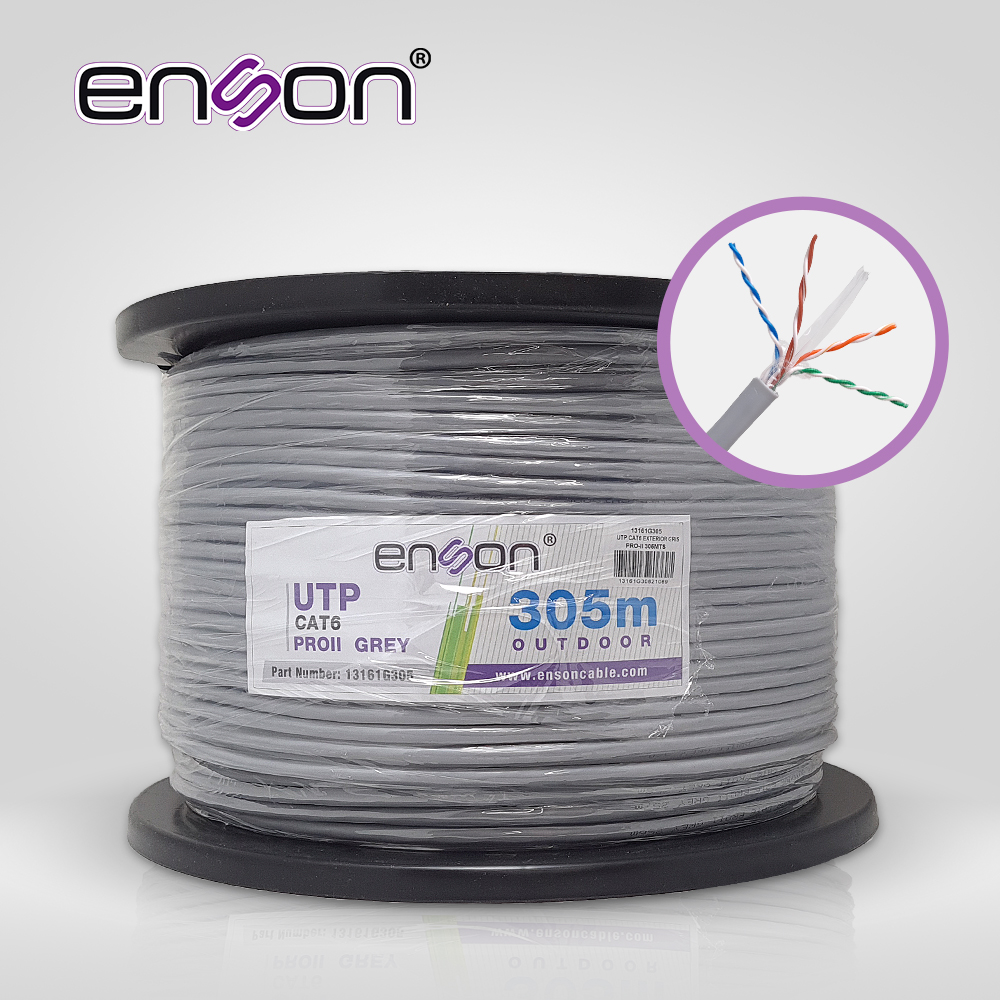 [TSN-CB02BENS10] Cable UTP CAT6 Enson 13161G305 Serie PRO-II Calibe 23 Awg 100% Cobre de Alto Rendimiento