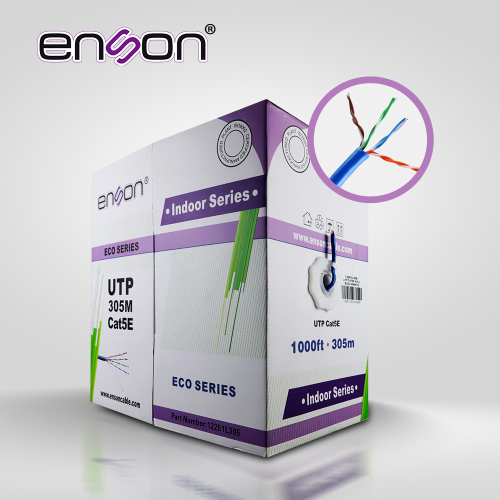 [TSN-CB02BENS25] Cable UTP CAT5E Enson 12251L305 Serie Eco Calibe 24 Awg Cca Bobina de 305 Metros Forro