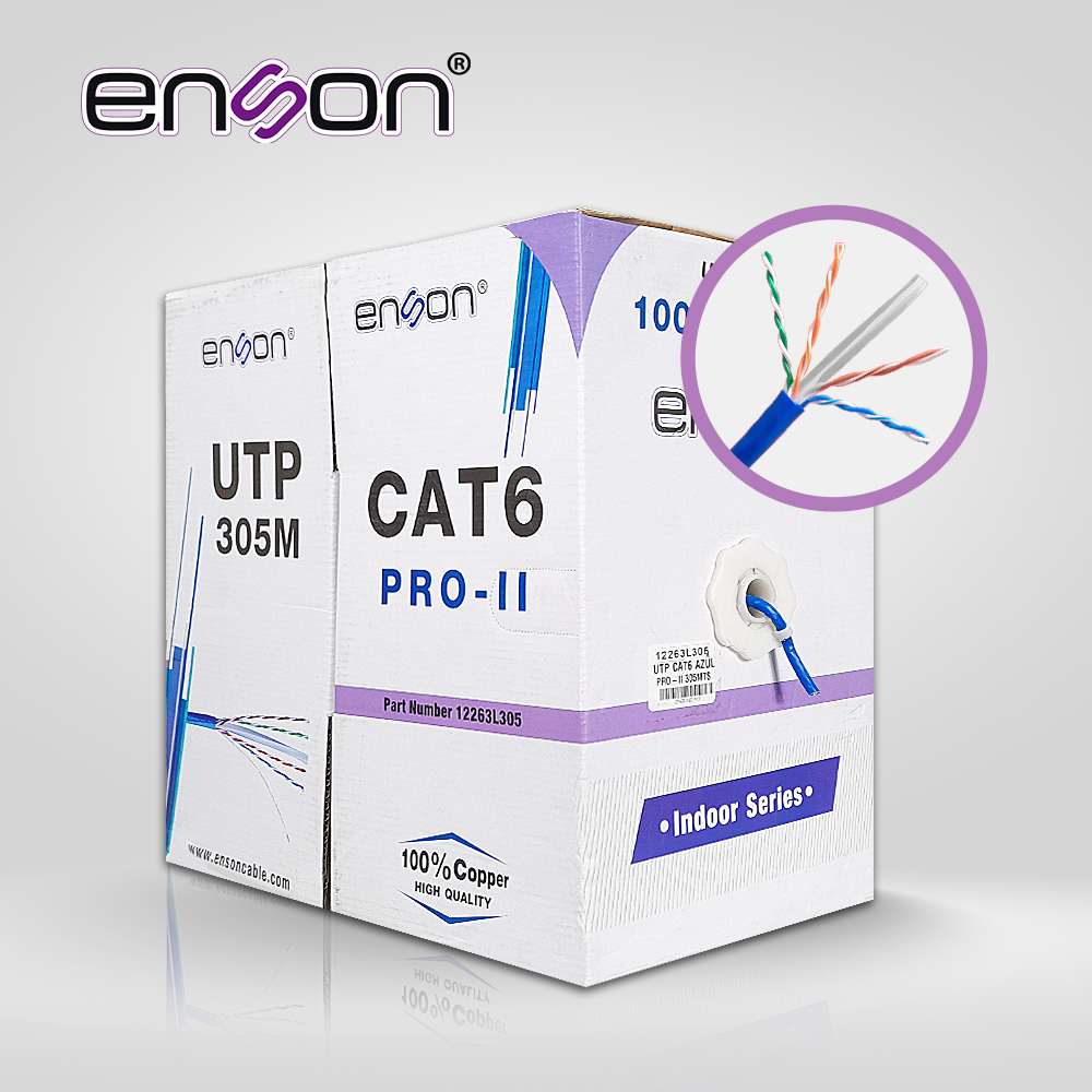 [TSN-CB02BENS26] Cable UTP CAT6 Enson 12263L305 Serie PRO-II Calibe 23 Awg 100% Cobre de Alto Rendimiento