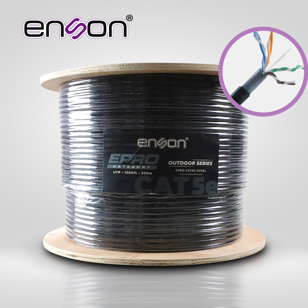 Cable UTP CAT5E Enson EPRO-CAT5E-OUGEL Forro Pvc+pe+gel 4 Pares Calibre 24 Awg 100% Cobre