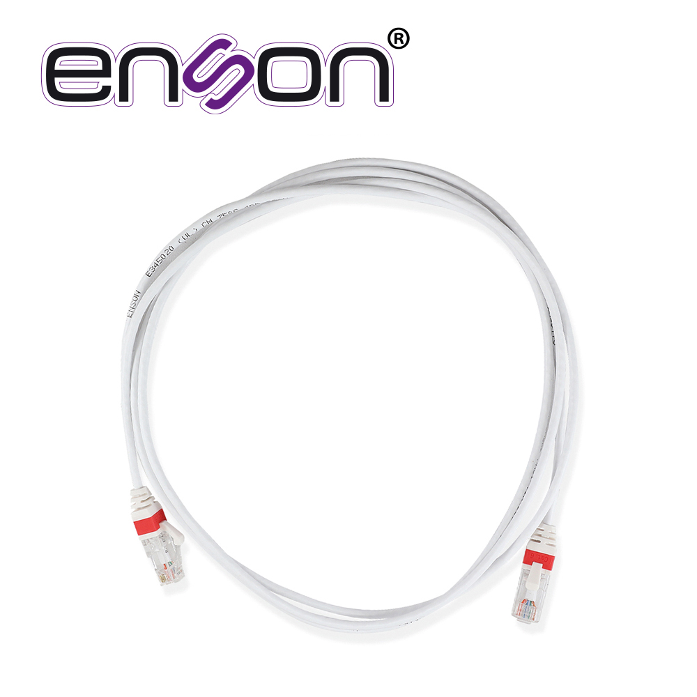 Patchcord UTP CAT6A Enson P6A021WH Forro Pvc Blanco 4 Pares Calibre Conductor 26 Awg Uso