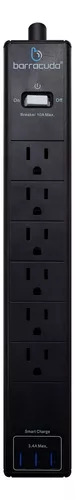 [MULCOSp106u] Multicontacto Barracuda Sp106u Supresor/Picos 6c 3 Usb