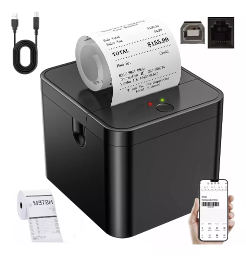 [Receipttermal01] Impresora Térmica Ticket Recibos 58mm SUZWIP Bluetooth+usb Con 5 Rolls Pape