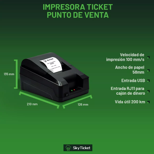 [TiktermZeWo1] Impresora Térmica Tickets Pequeños De 58 Mm