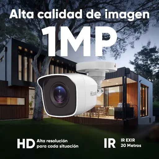 [CamHiklookbullet1mp] Hikvision Cámara De Seguridad Modelo THC-B110-P 2.8mm Hilook Con Resolución De 1mp Visión Nocturna Incluida Blanca