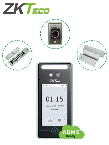 [FaceV4L1DPack] ZKTECO SFV4L1ACPak - Control de Acceso Facial y Tarjeta / una Puerta de Madera o Metal