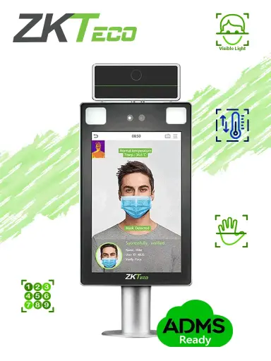 [ProFace-X [CH/TI]] ZKTECO PROFACEXTICH - Terminal de Control de Acceso y Asistencia Facial y Palma con Medición de Temperatura y Uso de Cubrebocas / Lectura de QR e Intercom 