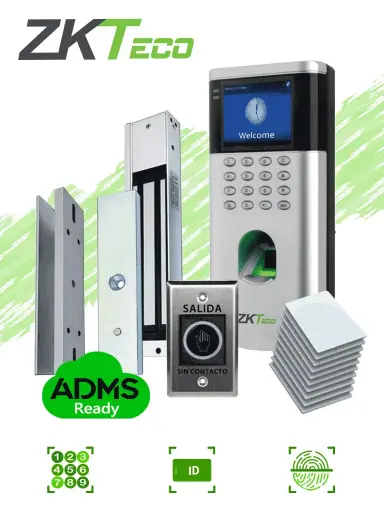 [LF10KIT] ZKTECO LF10KIT - Control de Acceso para una Puerta / 1500 Usuarios / Incluye Electro-Imán / Botón de Salida 