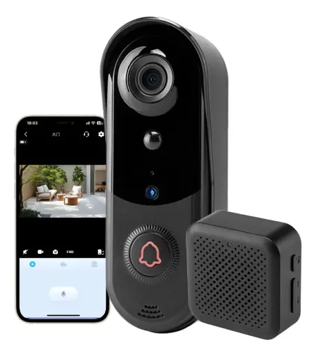 Timbre Inteligente Wifi Inalámbrico Exterior Con Cámara 1080p Hd